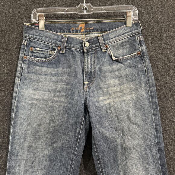 7 For All Mankind Jeans Womens 29 Blue Bootcut Leg Made USA Denim Casual - Picture 2 of 11